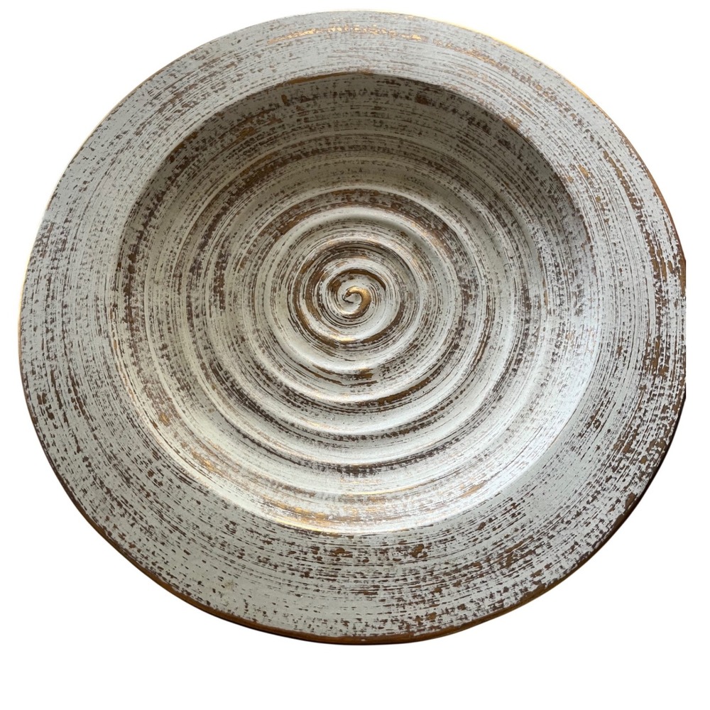 Mid Century 22k Gold Tweed Modern Royal Haeger‎ Lg Bowl .
